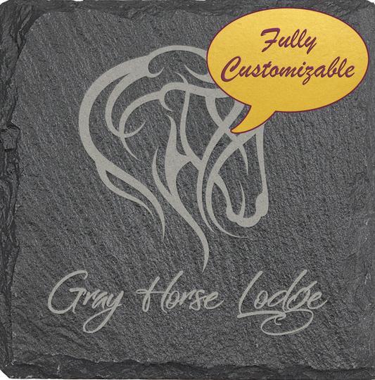 Custom Engraved Slate Coasters – Set of 4